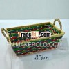 Small colourful bamboo basket / Wholesale tray baskets in Vietnam (HMT 12.970)