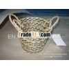 handmade seagrass handle basket,  handicraft grass flower basket