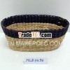 Small tray for storage/ Oval water hyacinth handwoven tray/ bread tray (HLB 1436)