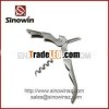 Stainless steel wine opener with corkscrew and knife