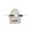 Distressing wooden salt container