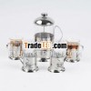 5pcs-600ml stainless steel&high borosilicate glass French coffee press