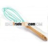 rubber wood handle slicone whisk, whisks for blending mixing