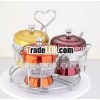 2013 New Stainless Steel Seasoning Pot, 3 piece with spoons