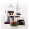 SINOGLASS 1Pc Round Iona French Press Coffee maker with 2pc Coffee Cup