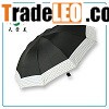 Black Ribs Frame Brazil 3 Fold Rain Umbrella
