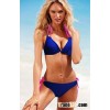 Soft Cup Fashion Blue Rose Combination Bikini