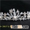 Bridal Wedding Prom Tiara Crown With Crystal Flowers