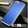 Brush metal back+electroplate silver bumper for phone