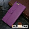 Litchi skin leather wallet case