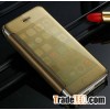 Electroplate+PU leather on the back case for phone