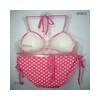 AF Bikinis Triangle Top White Dot in Red
