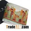 leather printing wallet & PU split printing wallet