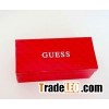 red paper shoe box