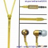 zip metal in ear headphones with mic and VOL bulk sale