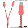 new fashion design zipper usb cable mobile phone use data