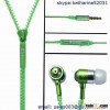 promotional zipper in ear headphones with mic for laptop