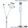 new 4 in 1 zipper usb cable data charger use 3.0 port color