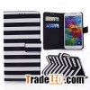 Stripe Wallet Side Flip Stand Leather case for samsung S5
