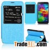 Caller ID Window Flip Stand Leather Case for samsung S5
