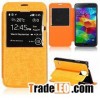 Caller ID Window Foldable Flip Standeather Case for sam S5