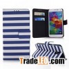 StripeWallet Magnetic Side Flip Leather case for samsung S5