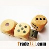 OEM dice shaped promotional wood usb flash drive