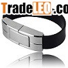 bracelet shaped promotional leather usb flash drive