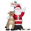 4' Airblown Santa with 2 Reindeer