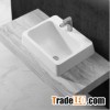Pure white solid surface countertop basin