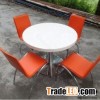 Small round white solid surface table