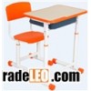 good looking single plastic chair with metal frame desk