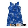Lady 100% Cotton And Rayon Sundress With Hawaiian Prints