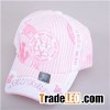 Kid's Pink Color Letters Embroidery Baseball Cap With Fashionable And Beautiful Outer Design