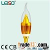 LEISO 5W SCOB Golden Or Silver Color E14 Flame Shape 80Ra And 90Ra LED Candle Light Dimmable And Non