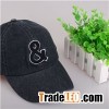 Men's Pattern Symbols Sport Black Denim Baseball Cap