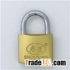 Brass Painted Padlock With Cross Keys