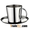 Double Wall Espresso Cup With Saucer, High Quality Double Wall Tea Cup, Double Wall Espresso Cup