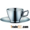 New Design Stainless Steel Coffee Cup With Saucer, Metal Tea Coffee Cup