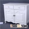 White Wooden Cabinet With 2 Drawers & 2 Doors