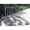 temporary fence with clamps & concrete block & stay