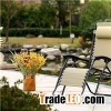 Folding Recliner Zero Gravity Patio Lounger Outdoor Yard Chair Oxford Fabric Beige