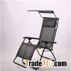 Zero Gravity Folding Reclining Lounge Patio Chair Testilene Fabric With Canopy