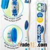 Fashion Designed Rubber And Platic Handlehard Bristle Toothbrush With Full Size Head