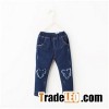 Suitable Girls' 100% Cotton Denim Long Pants Leggings With Metal Decorations