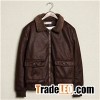 Morden Men Latest Design Pure Hand Genuine Leather Winter Jacket With Zipper