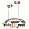 Nostalgia Wood Earphone In Ear Headset Wired Earbud