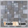 metal & crystal square different size mosaic tile mix