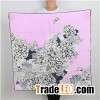 Digital Print High Quality Silk Scarf Custom Made Square Scarf