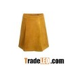 Solid Colour Deep Pleat Conceal Zipper Fastening Skirt
